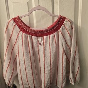 No Boundaries Red and White Striped Top